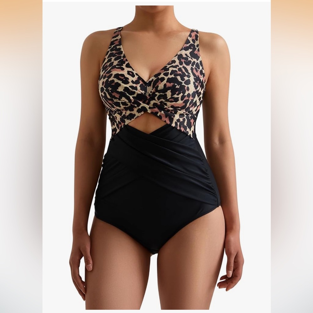 MOOSLOVER Twist Push Up One Piece Swimsuit Warp Tummy Control. 
Size S